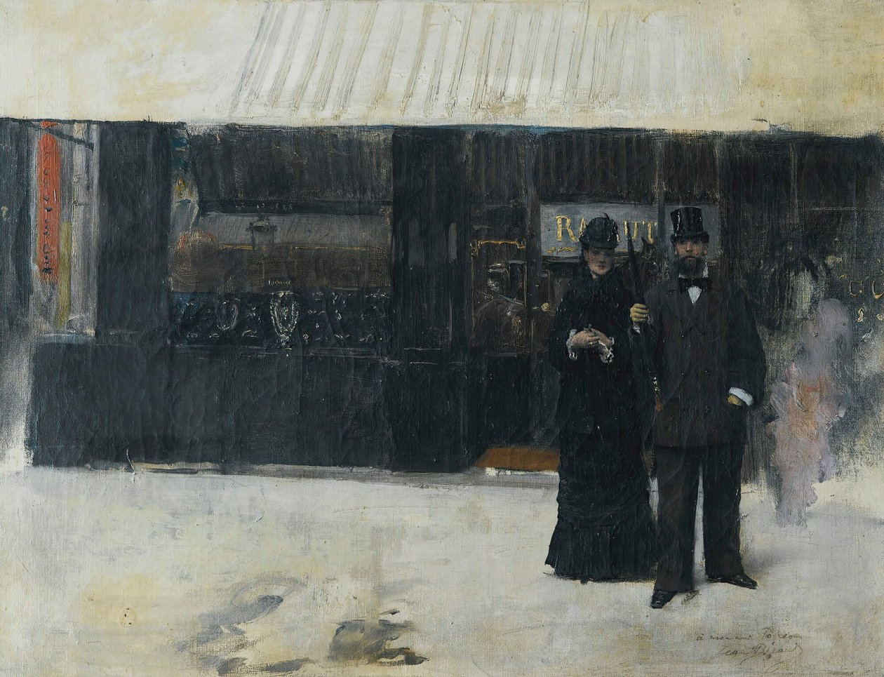 Pár egy ékszerüzlet előtt (olaj, vászon) alkotó: Jean Beraud