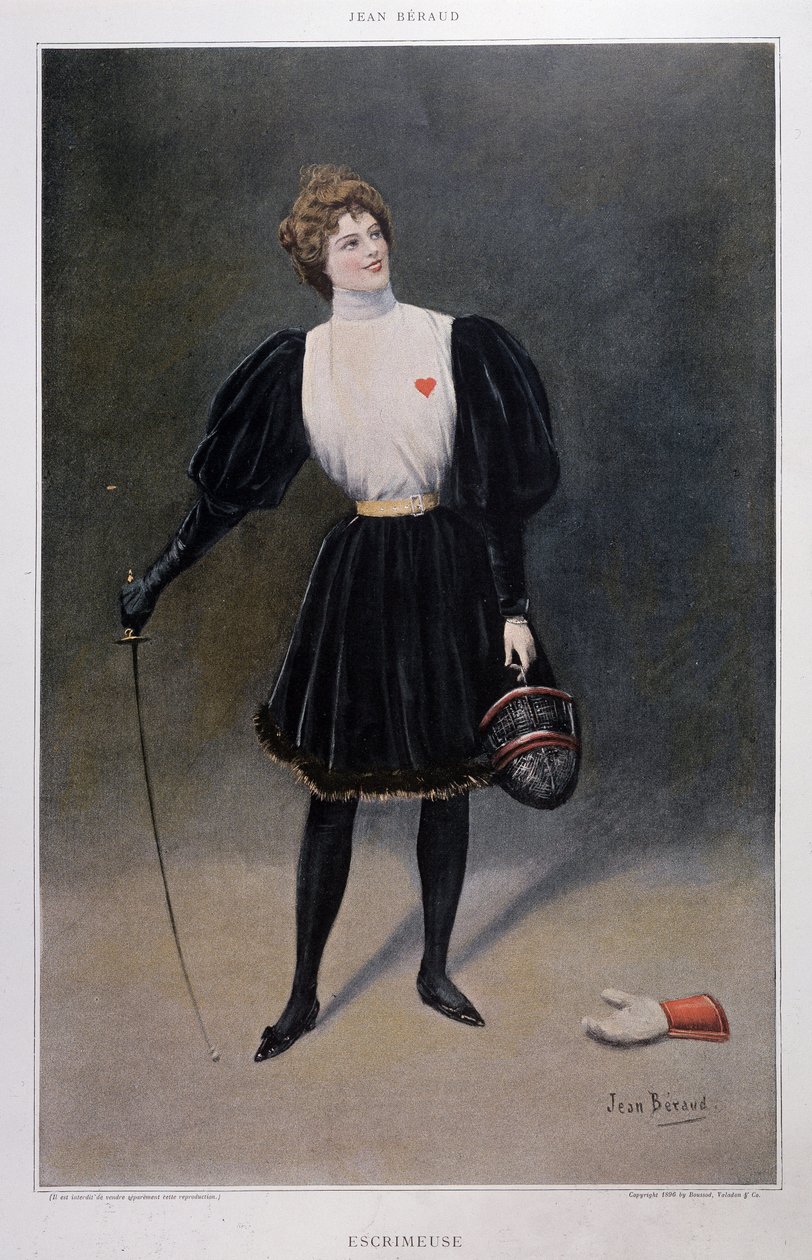 Fescrimeuse – Jean Beraud rajza (1849-1935) alkotó: Jean Beraud