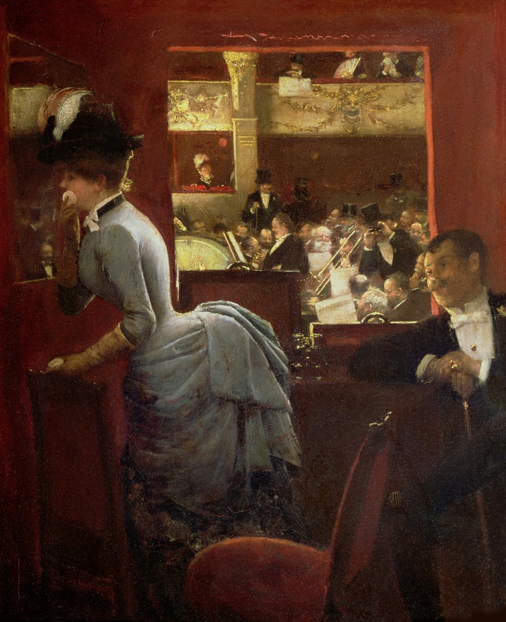 A fürdőkád a Variety Színházban A Theatre Box a Varietyben, 1883. alkotó: Jean Beraud
