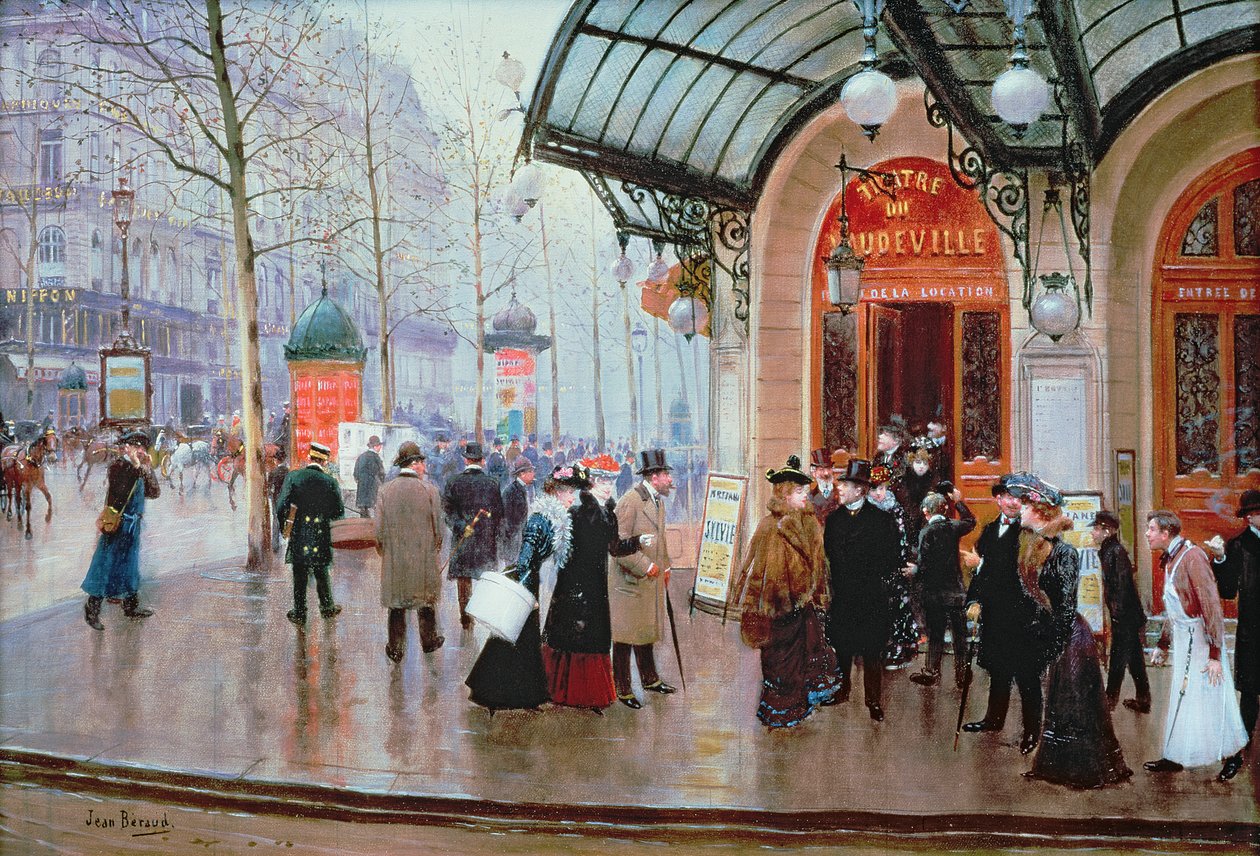 Párizs Vaudeville Színházán kívül alkotó: Jean Beraud