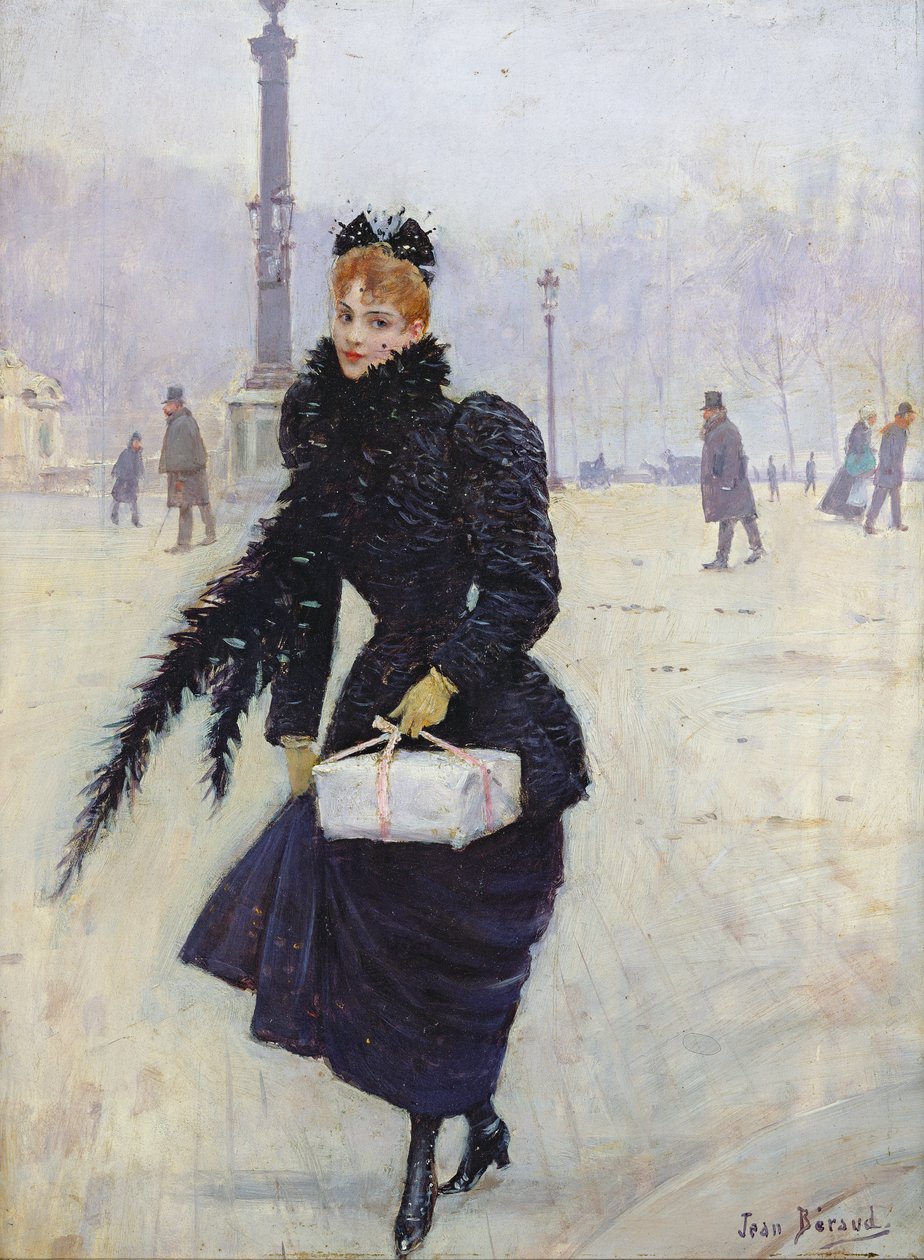 Párizsi nő a Place de la Concorde-ban, 1890 körül alkotó: Jean Beraud