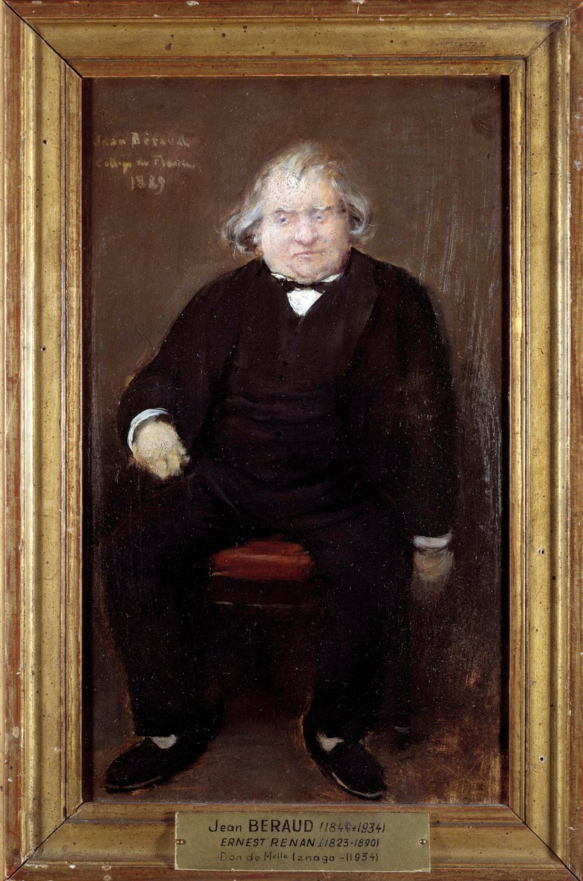 Ernest Renan (1823-1892), francia filozófus portréja Jean Beraud festménye (1849-1935) 1889 V. 0,27 x 0,16 m Párizs, Musee Carnavalet alkotó: Jean Beraud