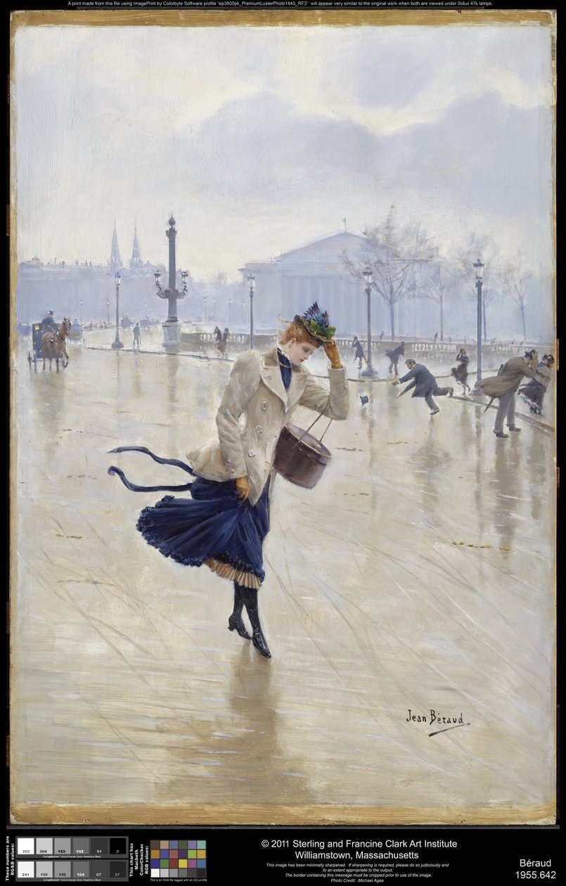 Szeles nap, Place de la Concorde, 1890 körül alkotó: Jean Beraud