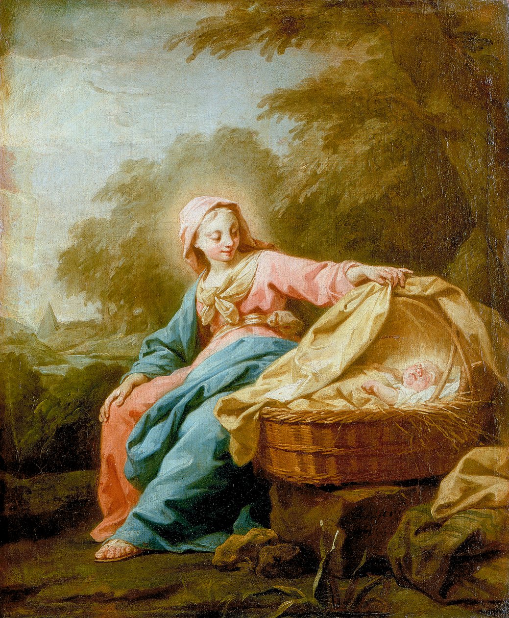 Pihenj az egyiptomi repülésen, 1756 alkotó: Jean Bernard Restout