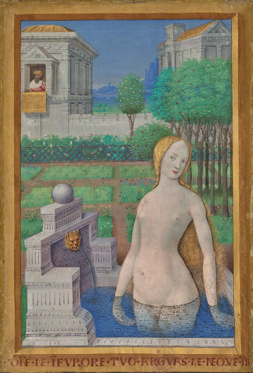 Bathsheba Fürdőzés XII. Lajos óráiból alkotó: Jean Bourdichon