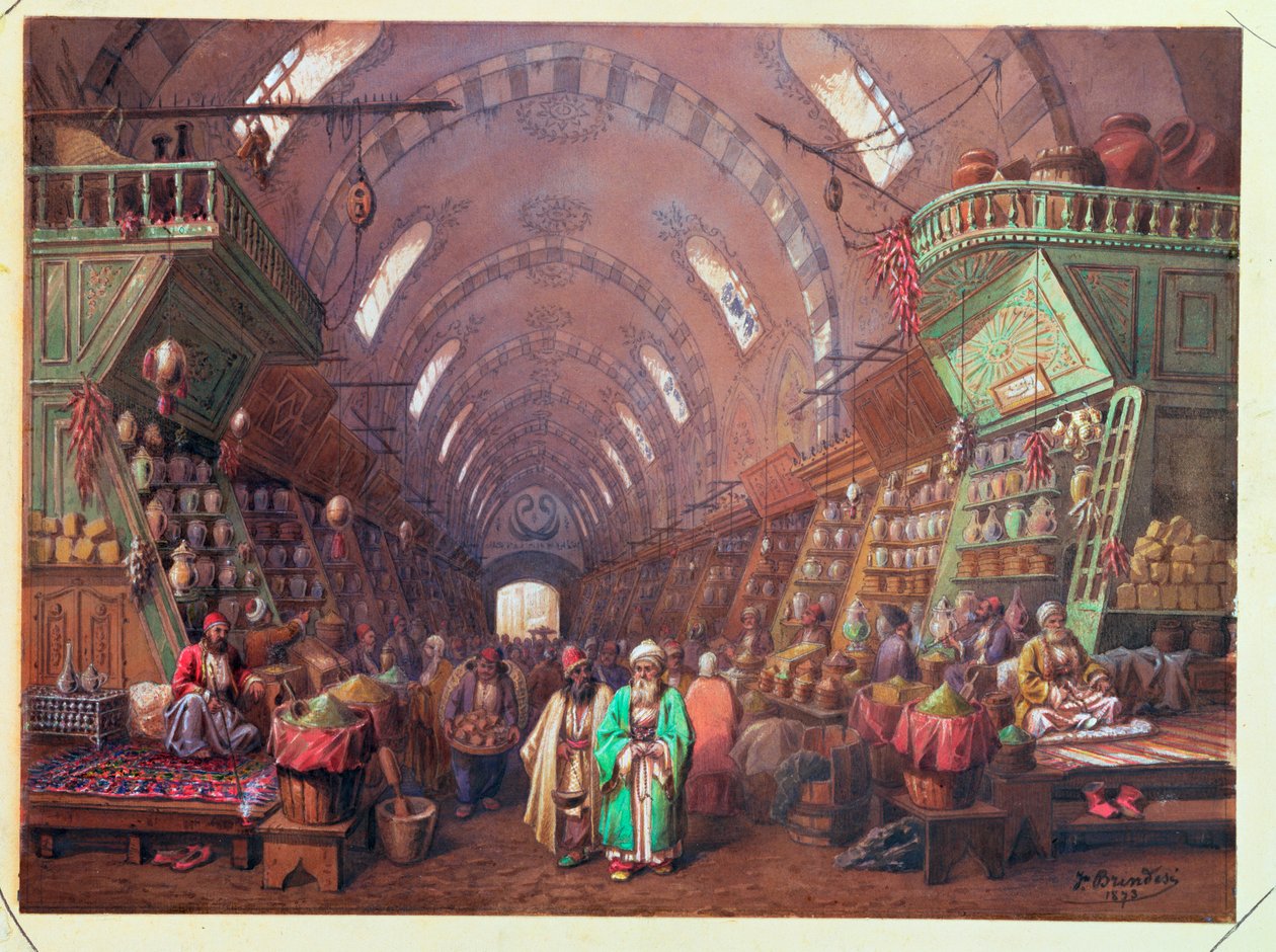 Egy bazár Konstantinápolyban, 1873 alkotó: Jean Brindesi