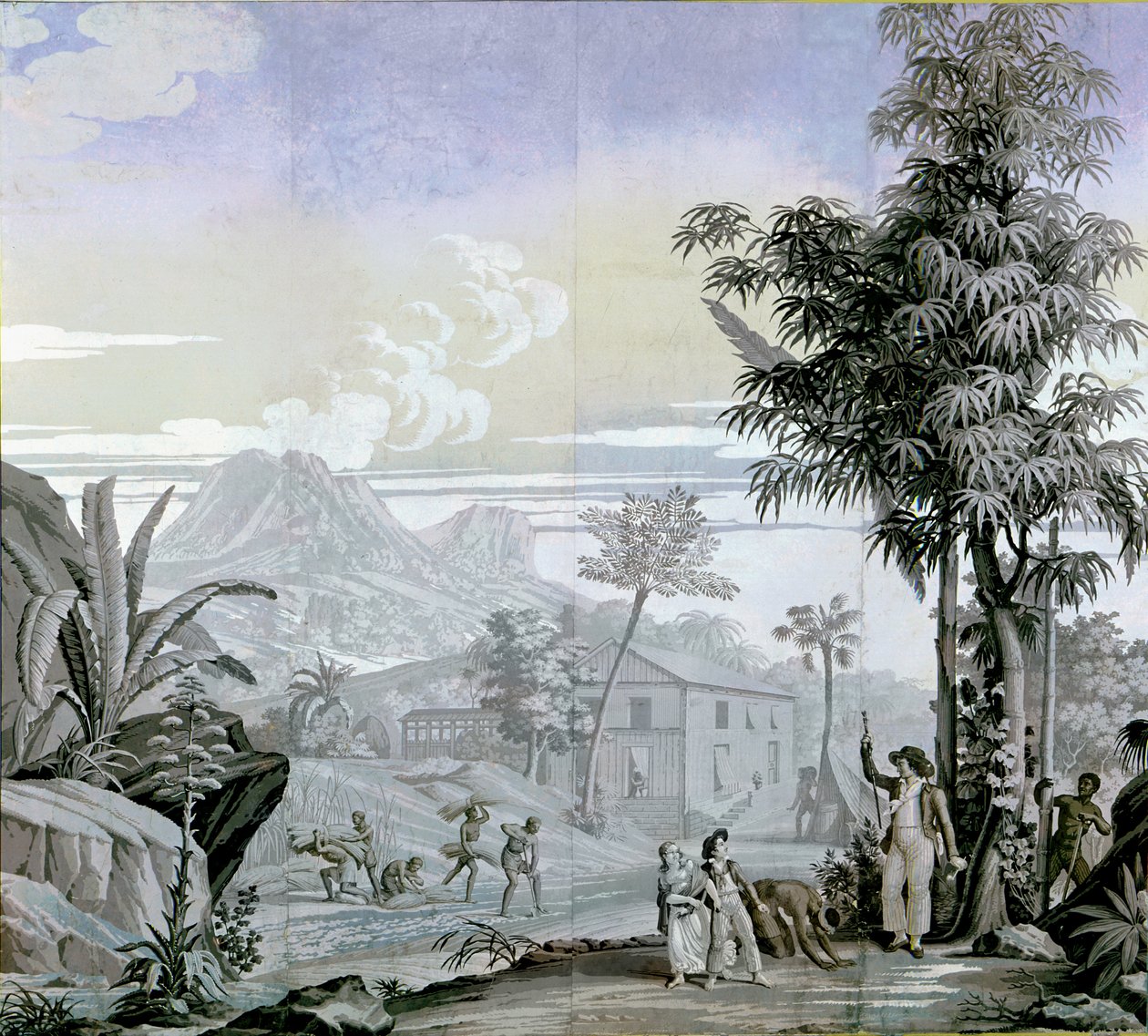 Sétára indulás, illusztráció Henri Bernardin de Saint-Pierre (1737-1814) „Paul et Virginie” című művéből, 1823 alkotó: Jean Broc