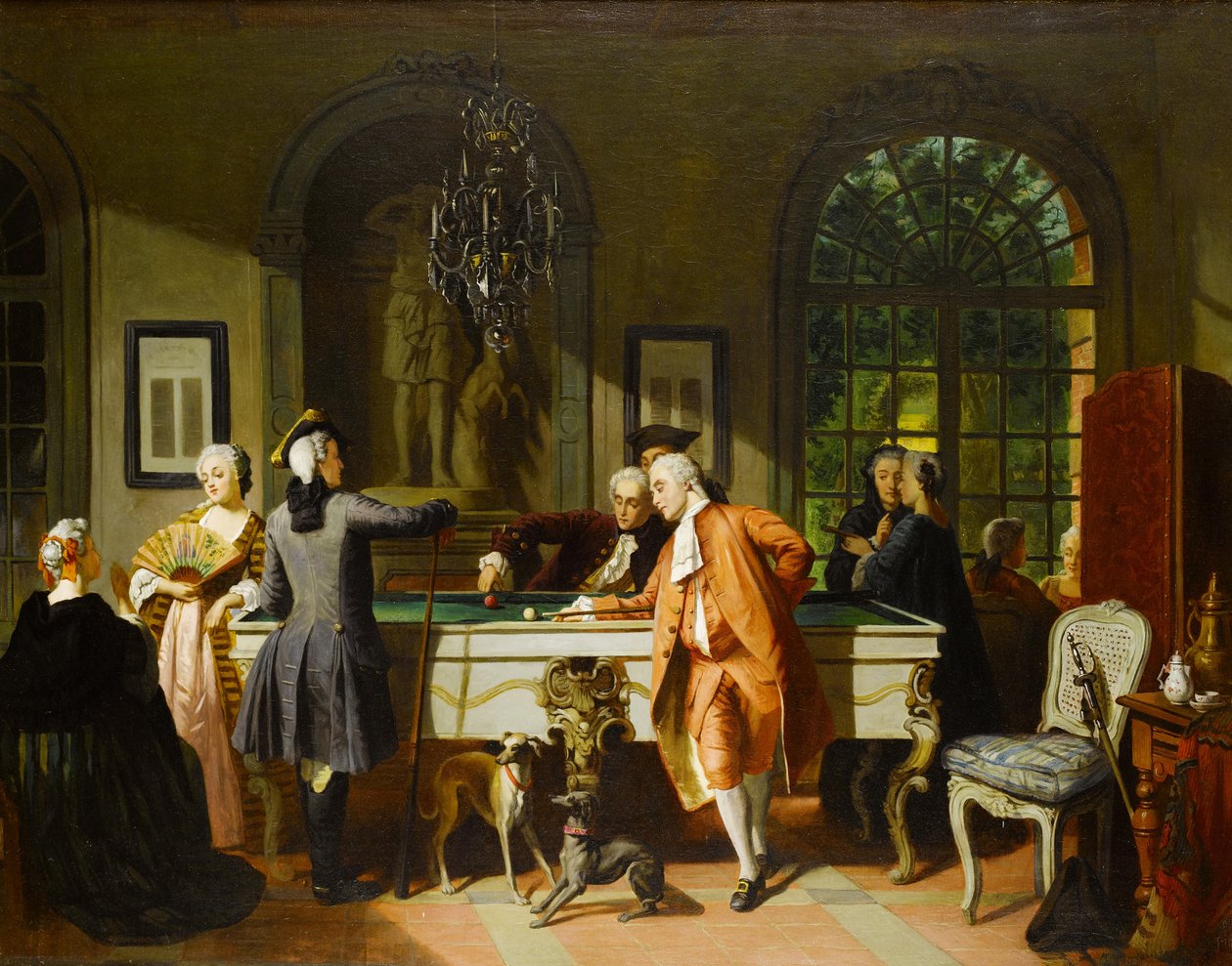 A biliárdjáték, 19. század közepe. alkotó: Jean Carolus