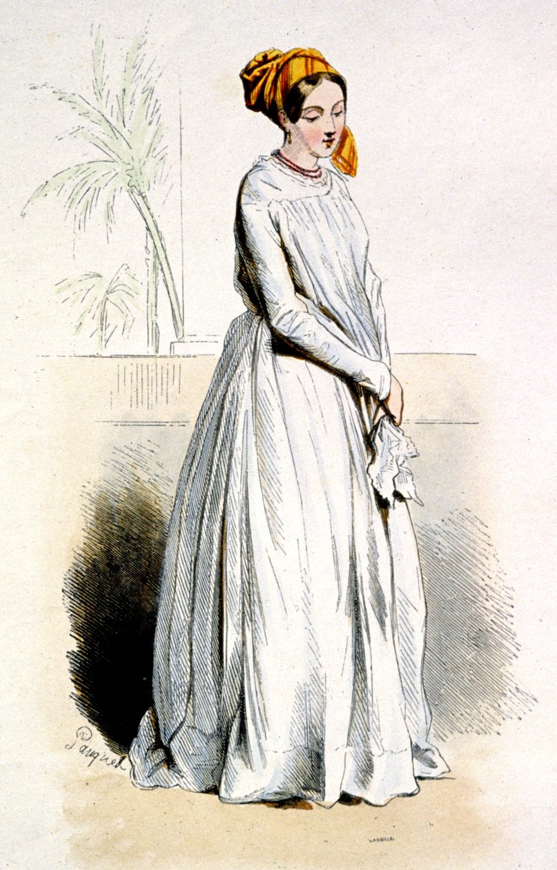 Cayenne-i kreol nő, 1850 körül (metszet) alkotó: Jean Charles (1800 79) Pauquet