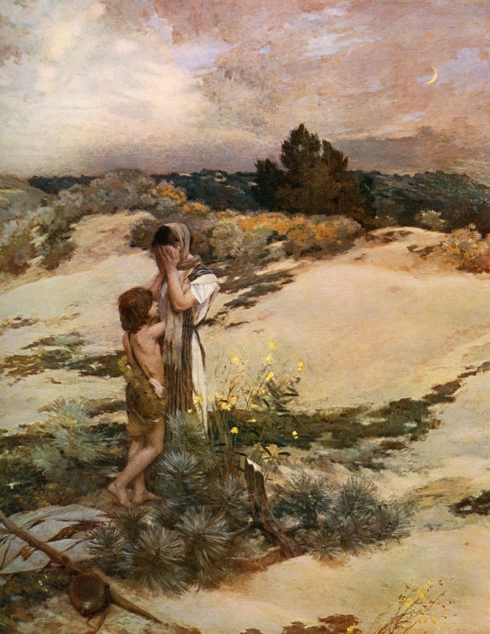 Hágár és Izmael, 1880, 1912. alkotó: Jean Charles Cazin