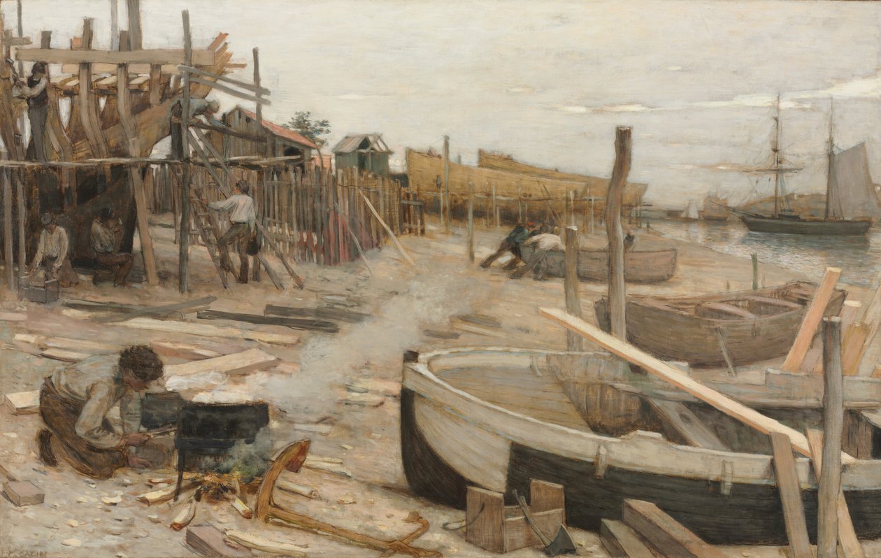 A csónakgyár, 1875 körül alkotó: Jean Charles Cazin