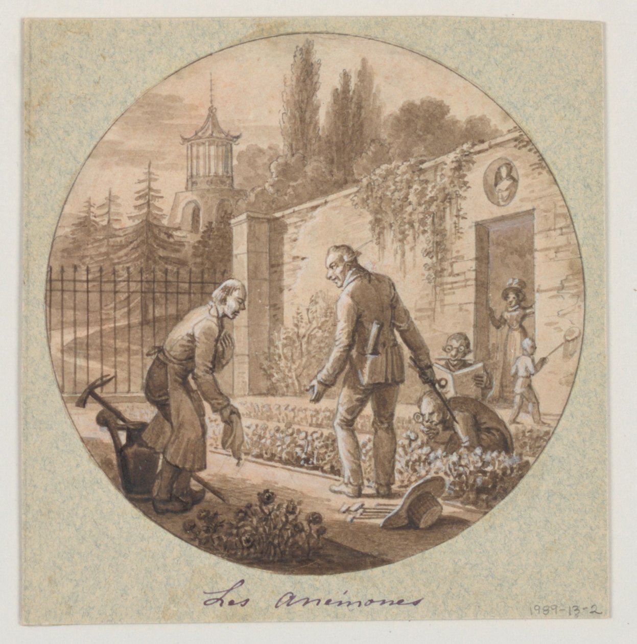 Tervezés festett porcelántányérhoz, Les Anémones (Anemones) a Service de la Culture des Fleurs (Virágtermesztési Szolgálat) számára alkotó: Jean Charles Develly