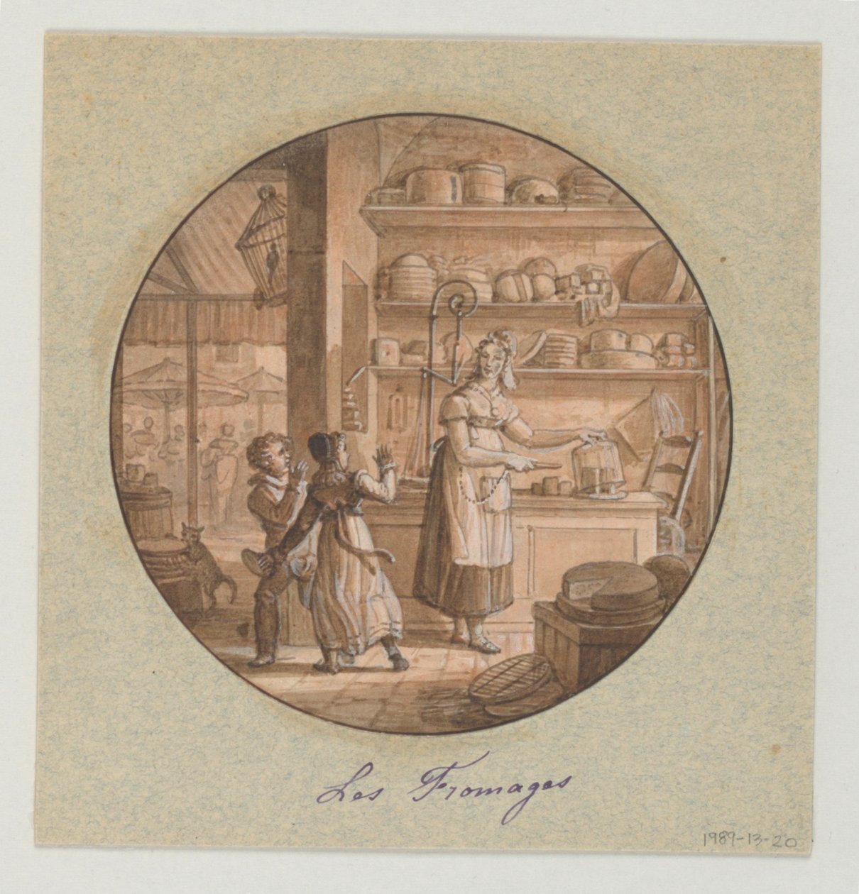Festett porcelántányér, Les Fromages (sajtok) tervezése a Service des Objets de Dessert (desszert szolgáltatás) számára alkotó: Jean Charles Develly