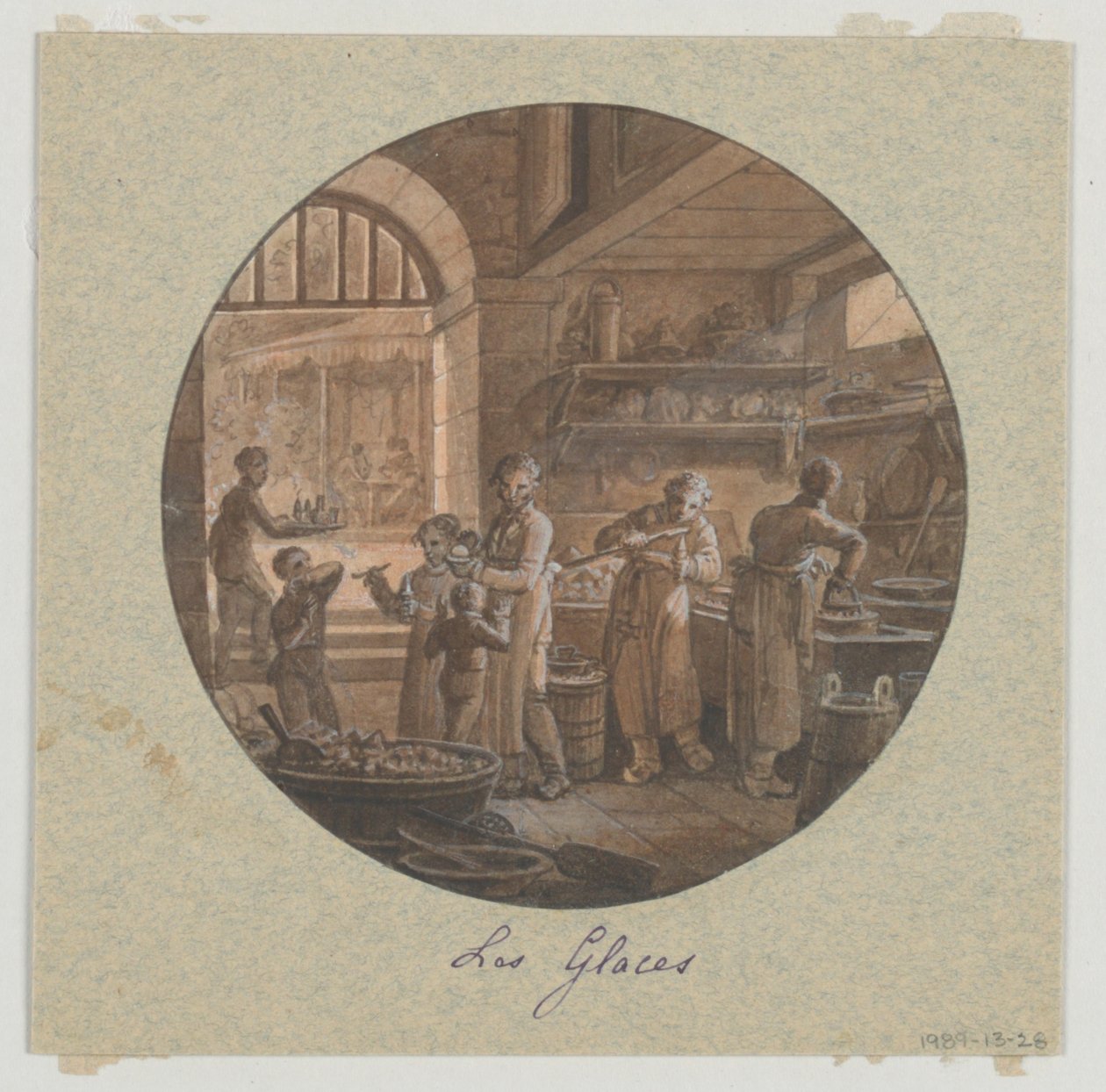Tervezés festett porcelán tálalóedényhez, Les Glaces (fagylalt) a Service des Objets de Dessert (desszert szolgáltatás) alkotó: Jean Charles Develly