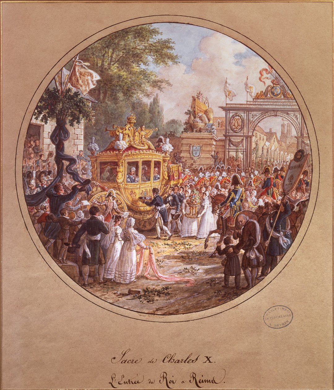X. Károly (1757-1836) bevonulása Reimsbe, 1825. május 28. (wc, papír) alkotó: Jean Charles Develly