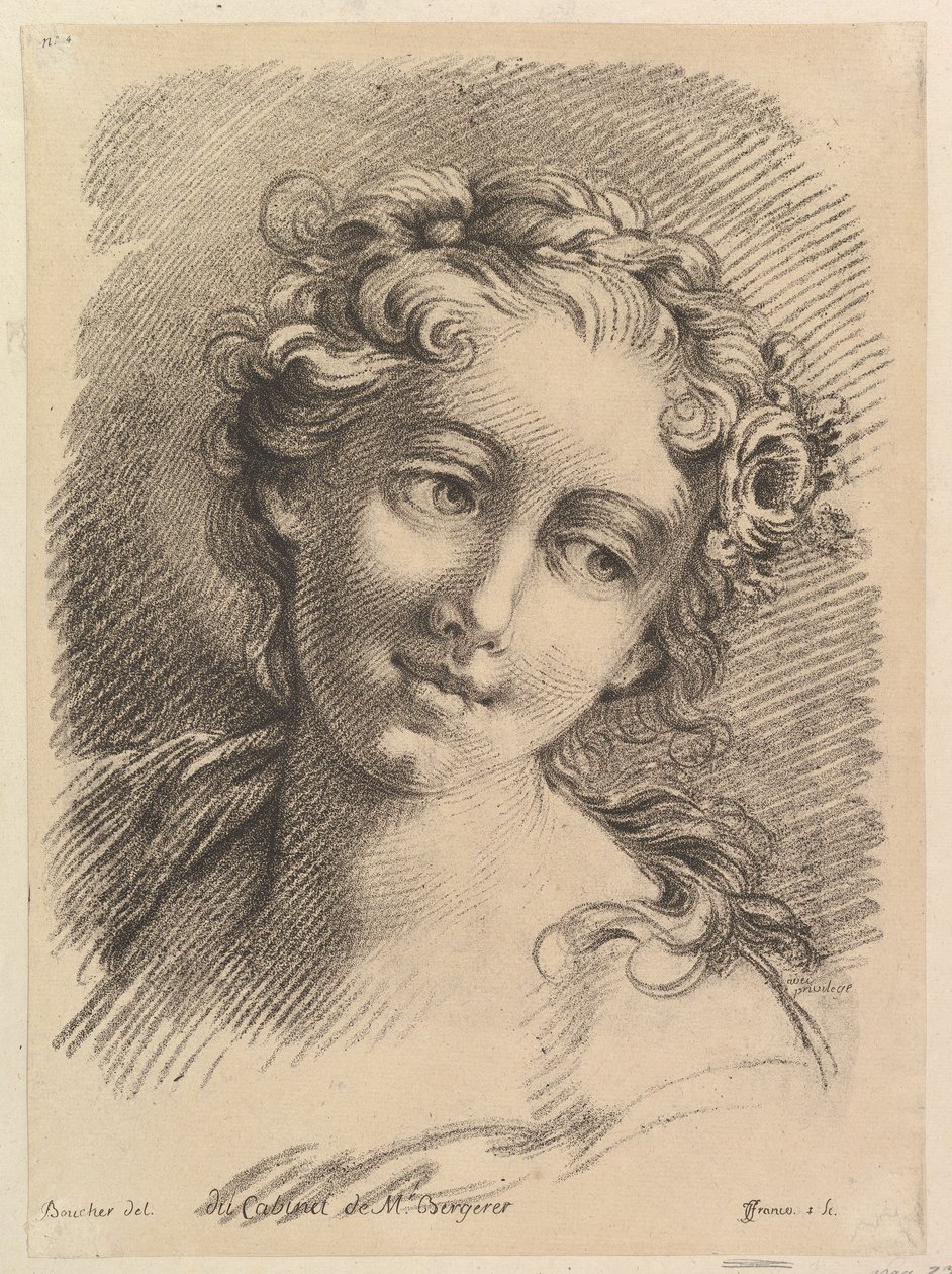 Egy nő feje, 1748-69 alkotó: Jean Charles François