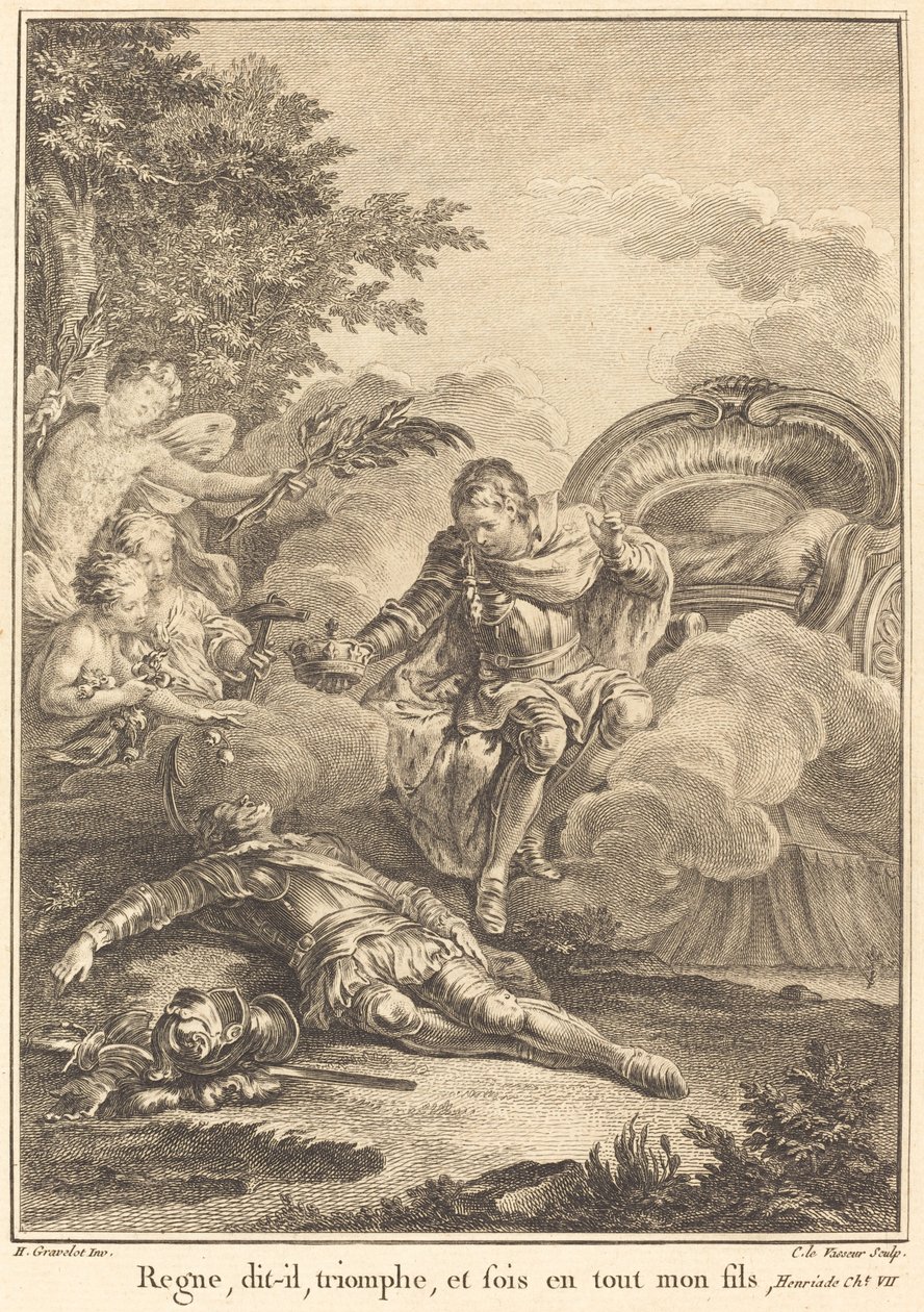 Uralkodj, mondja, győzz, és légy a fiam mindenben. alkotó: Jean Charles Levasseur after Hubert François Gravelot