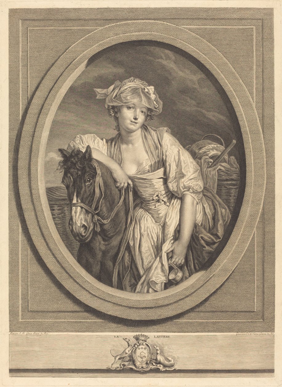 A tejes lány alkotó: Jean Charles Levasseur after Jean Baptiste Greuze