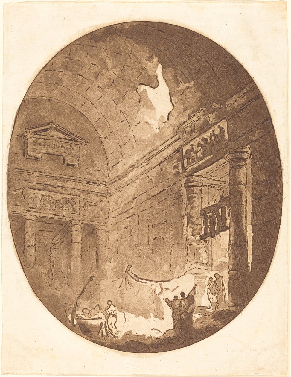Egy római villa belseje alkotó: Jean Claude Richard, Abbé de Saint Non after Hubert Robert
