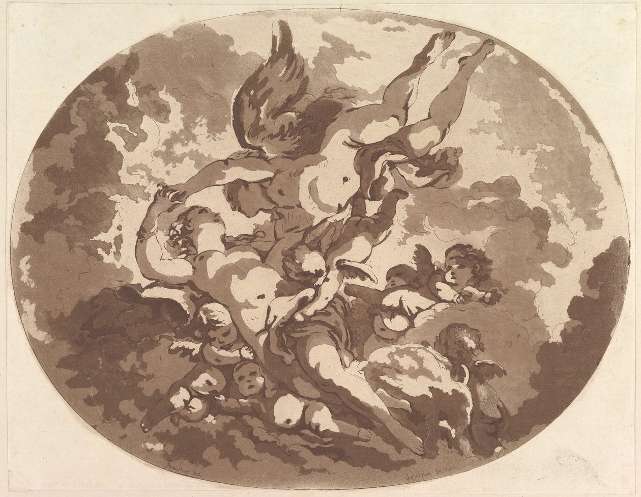 Vénusz és Ámor, 1766. alkotó: Jean Claude Richard Saint Non