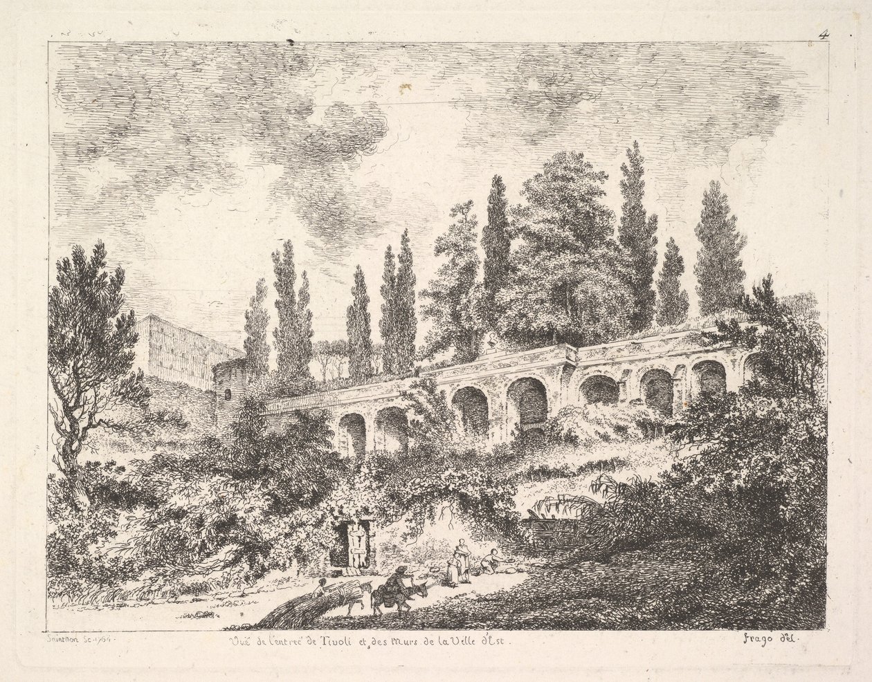 Kilátás a Tivoli bejáratára és a Villa d