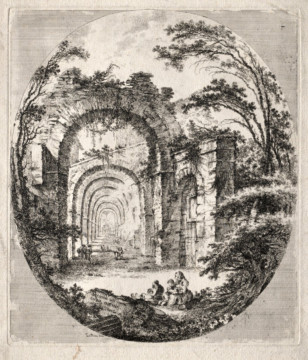 Ókori romok, 1756. alkotó: Jean Claude Richard de Saint Non