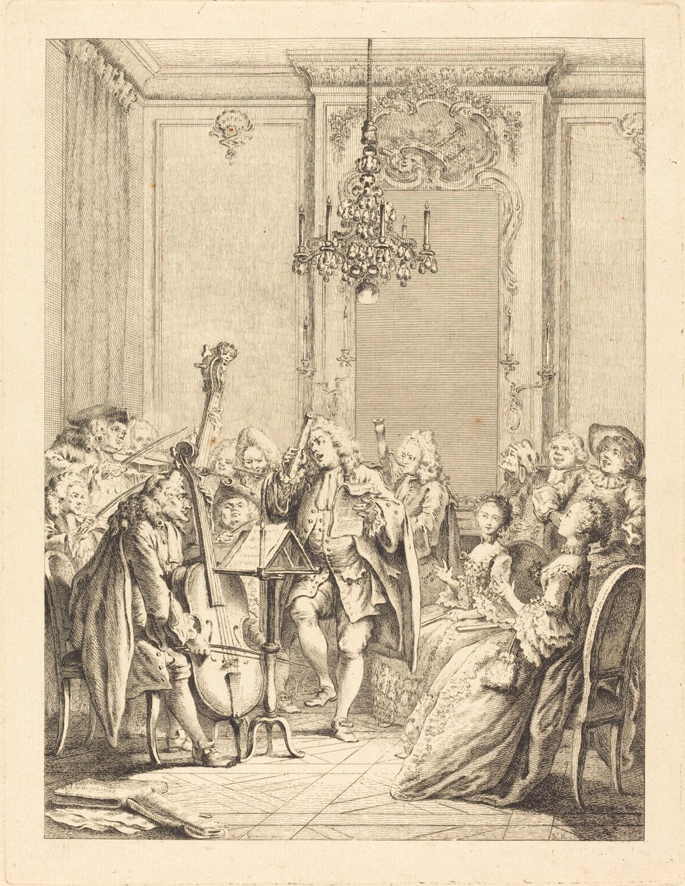 A koncert alkotó: Jean Claude Richard de Saint Non after Hubert François Gravelot