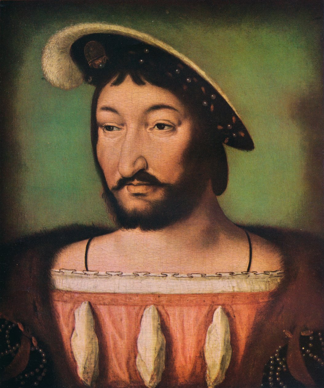 I. Francois francia portré, XVI. század. alkotó: Jean Clouet