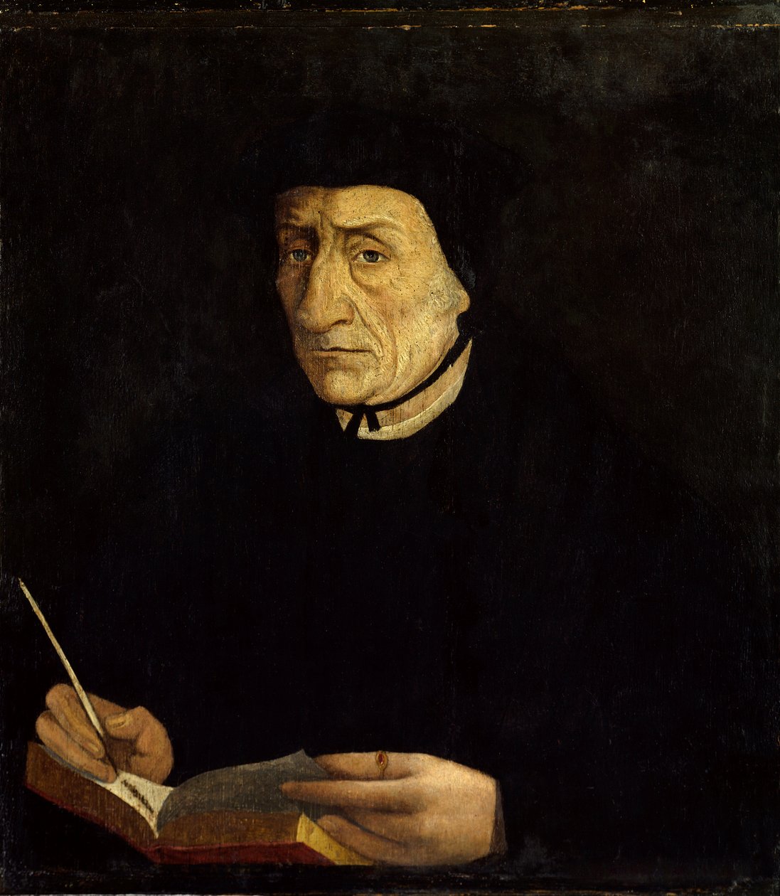 Guillaume Bude (Budee) (Budaeus) (1467-1540) francia humanista portréja. Jean Clouet festménye (1485 - 1541) Ec. Fr. (h b/w 0,34 x 0,31). Versailles. Chateau Múzeum. alkotó: Jean Clouet
