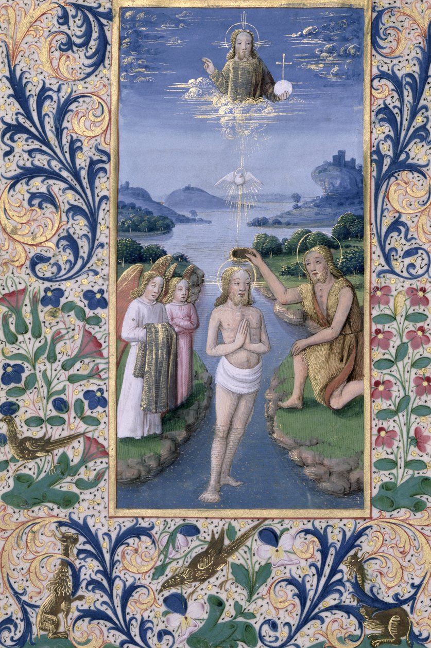 Ms Lat. Q.v.I.126 f.88v Krisztus keresztsége, Louis d