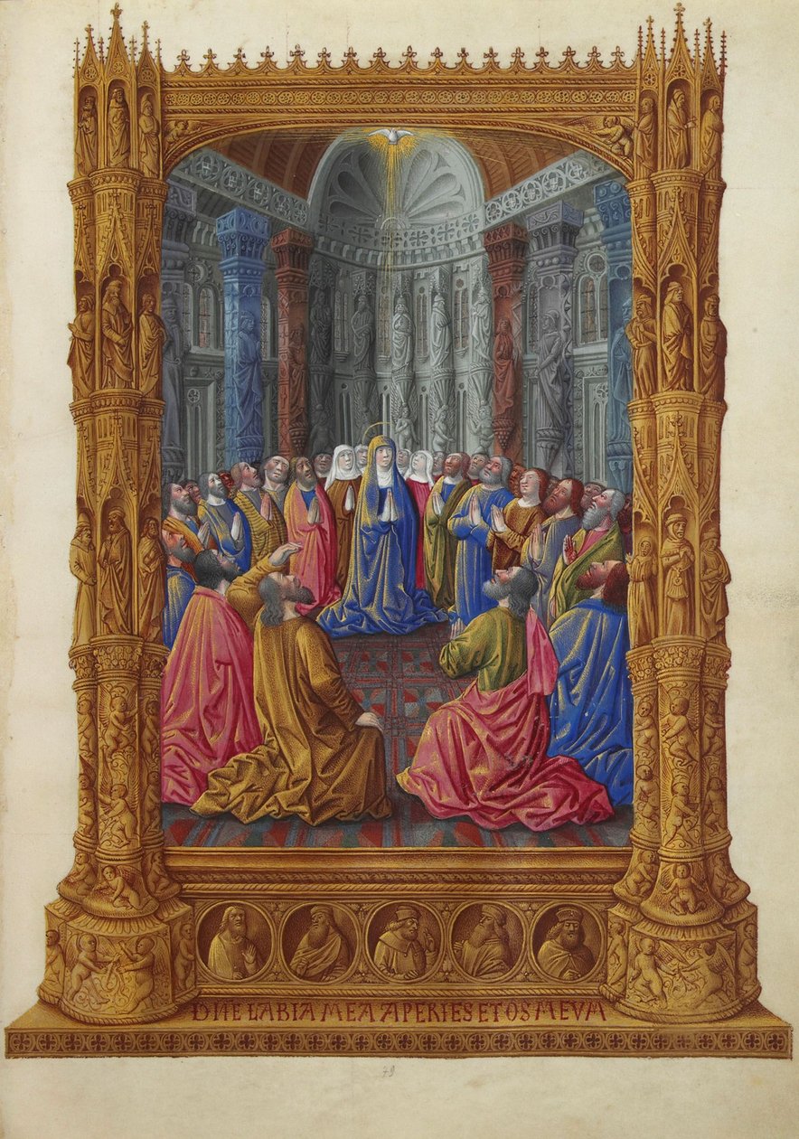 Très Riches Heures du Duc de Berry – Pünkösd alkotó: Jean Colombe