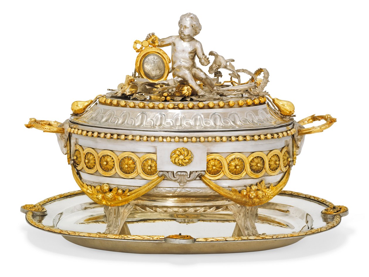 Levesturen, fedél és állvány, Malines, 1780 körül (aranyozott fém és ezüst) (lásd még: 430258) alkotó: Jean Corneille Hendrickx