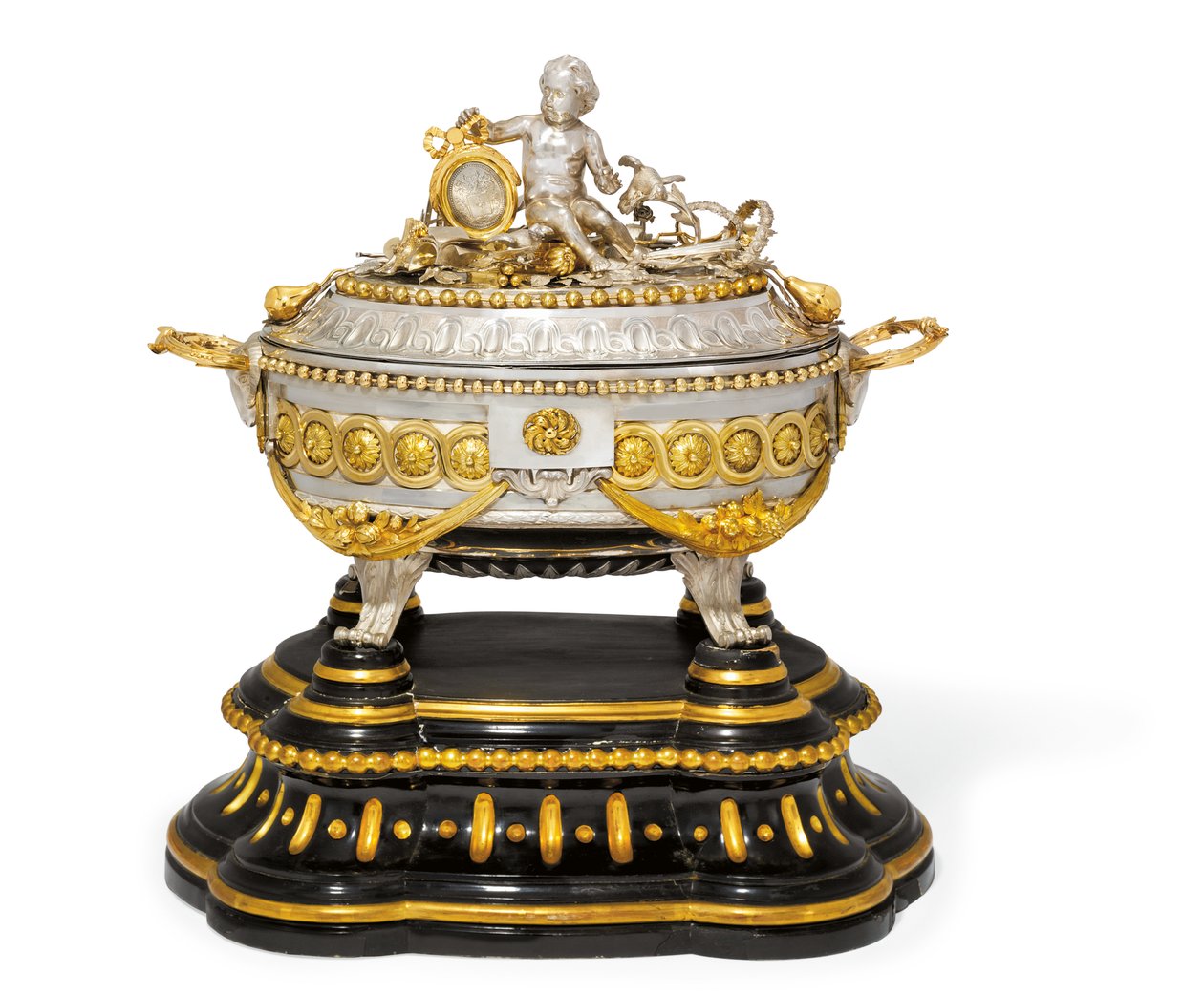 Levesturen, fedél és állvány, Malines, 1780 körül (aranyozott fém és ezüst) (lásd még: 430298) alkotó: Jean Corneille Hendrickx