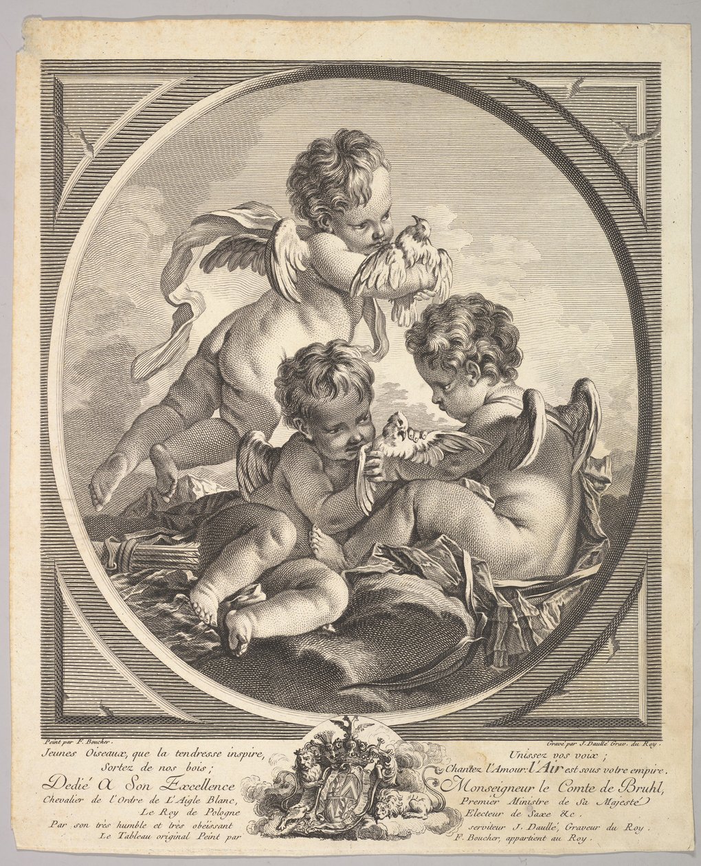 Levegő, kb. 1748. alkotó: Jean Daullé