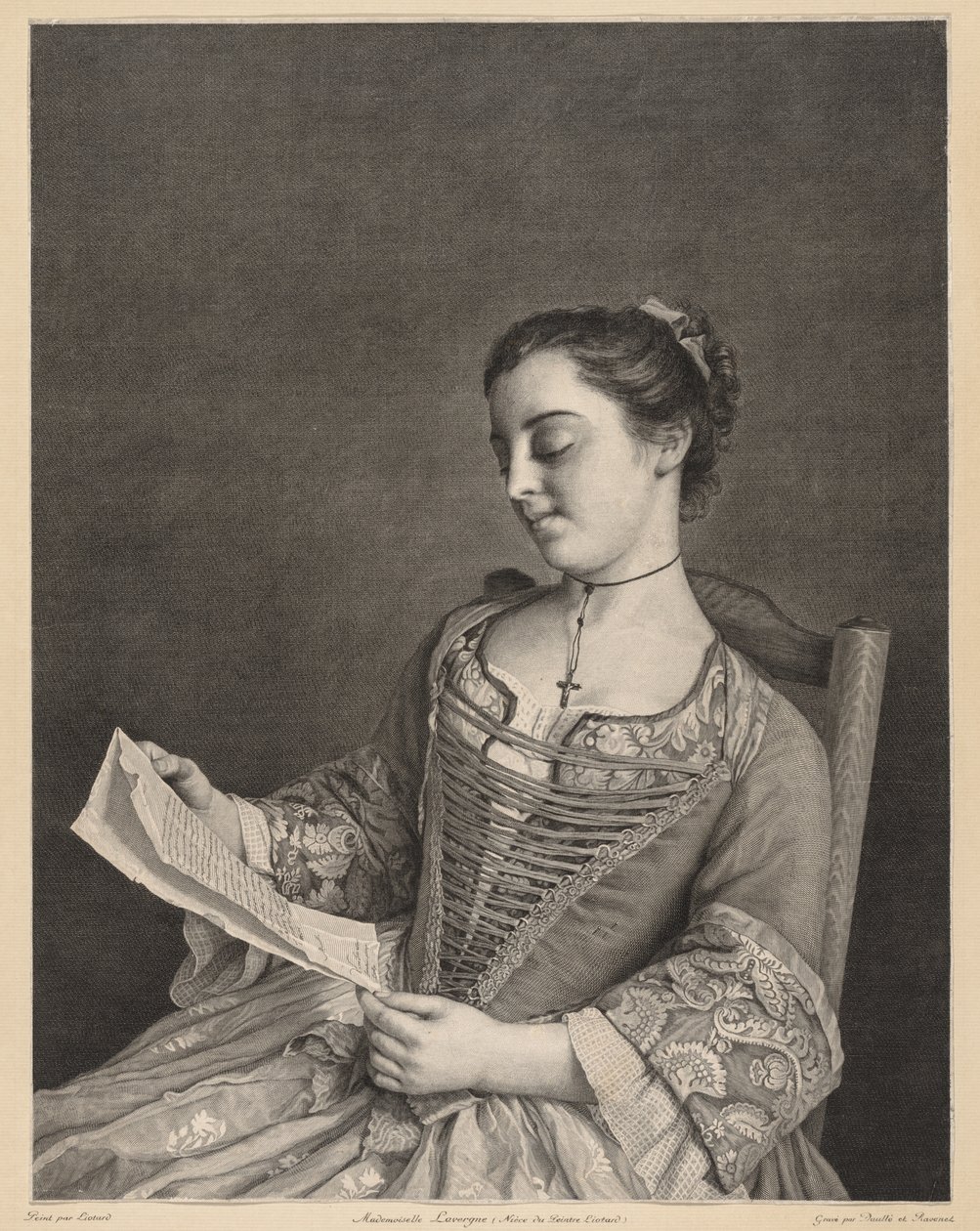 Lavergne Reading kisasszony. alkotó: Jean Daullé