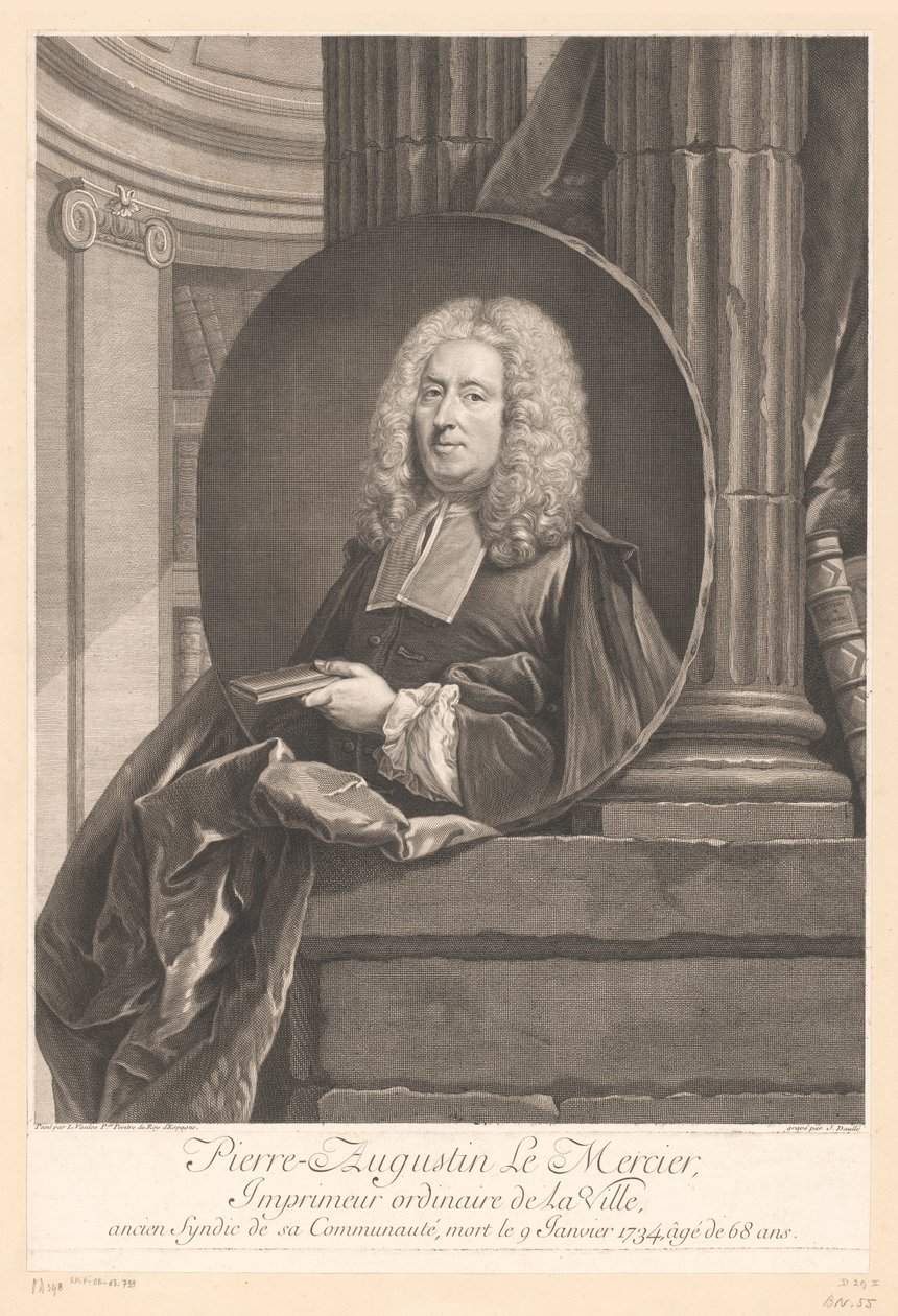Pierre-Augustin Le Mercier portréja Pierre-Augustin Le Mercier (cím a tárgyon) alkotó: Jean Daullé