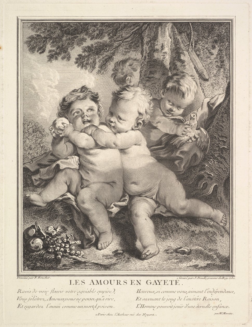 A vidám Ámorok, 1750. alkotó: Jean Daullé
