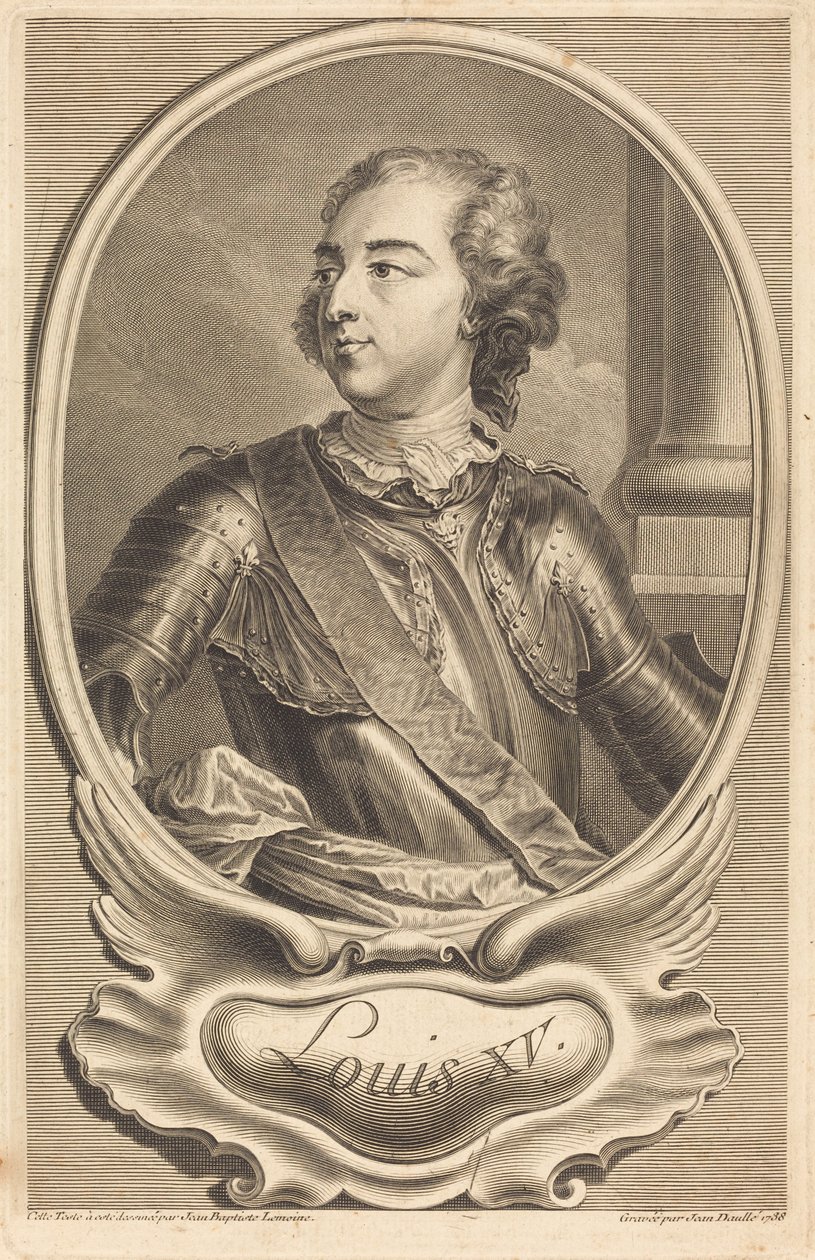 Lajos XV alkotó: Jean Daullé after Jean Baptiste Lemoyne II