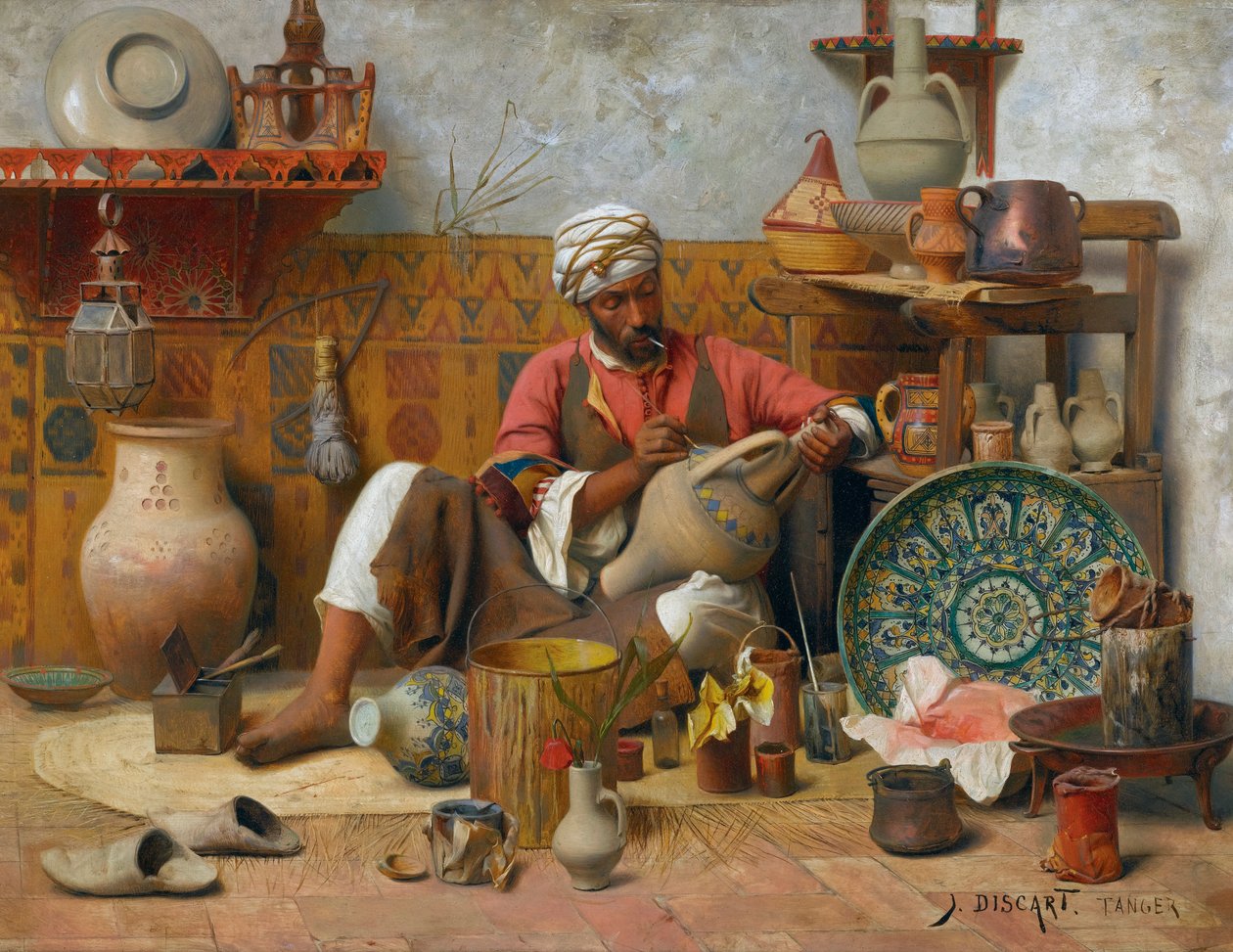 Fazekas stúdió, Tanger - Jean Discart (1856-1944). Olaj, fa Méretek: 35&545,5 cm Magángyűjtemény alkotó: Jean Discart