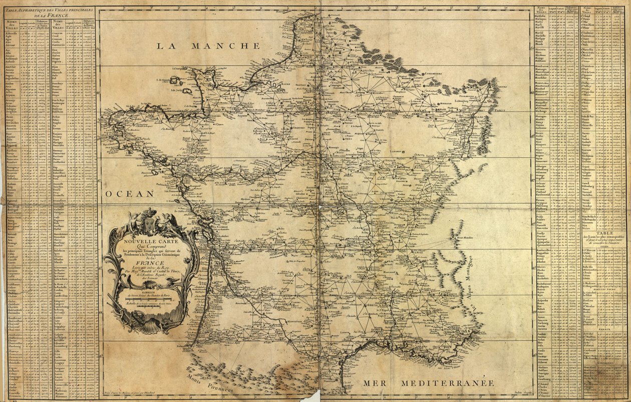 Franciaország új térképe, 1744 alkotó: Jean Dominique Maraldi