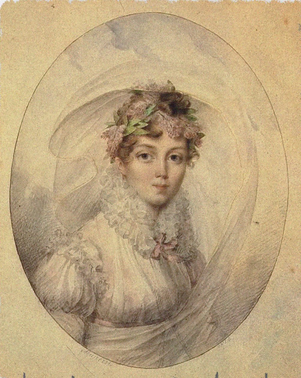 Zinaida Alekszandrovna Volkonszkaja hercegnő portréja 1792-1862 alkotó: Jean Désiré Muneret