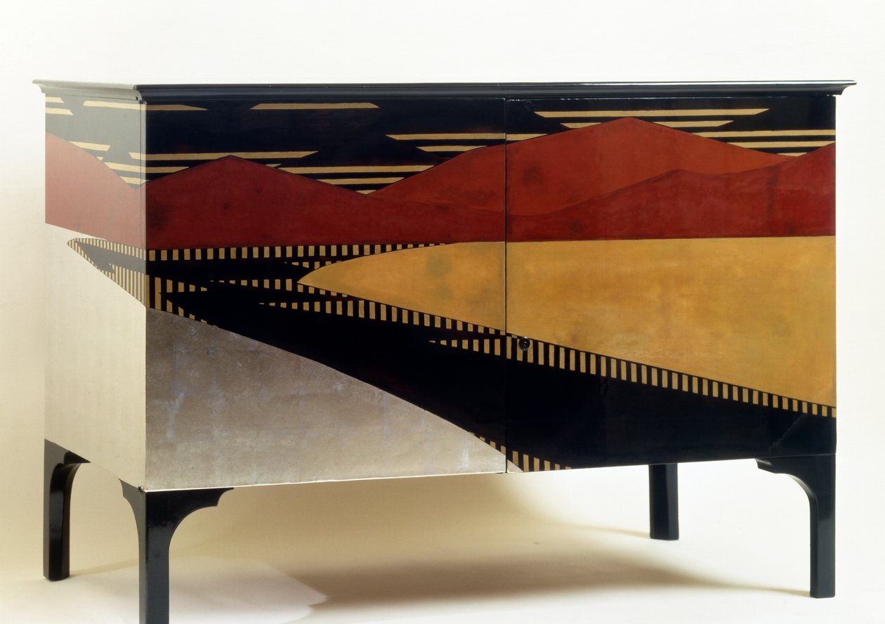 Lakkozott Art Deco stílusú szekrény (fiókos szekrény) alkotó: Jean Dunand