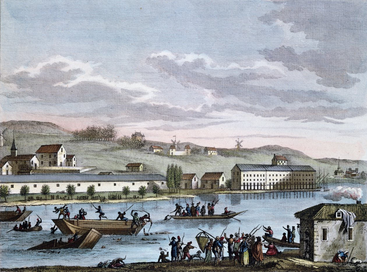 A Nantes-i vízbefulladások a „Francia forradalom történelmi festményei” sorozat után, Reinier Vinkeles (1741-1816) és Daniel Vrydag (1765-1822) metszetei a 18. század végén alkotó: Jean Duplessis Bertaux
