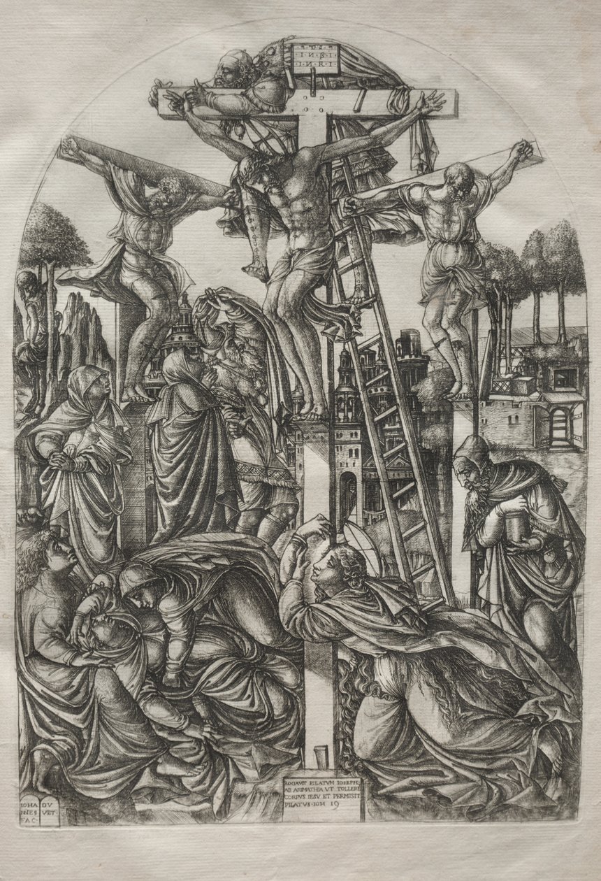 Krisztus a kereszten a két tolvaj között, 1561 előtt. alkotó: Jean Duvet