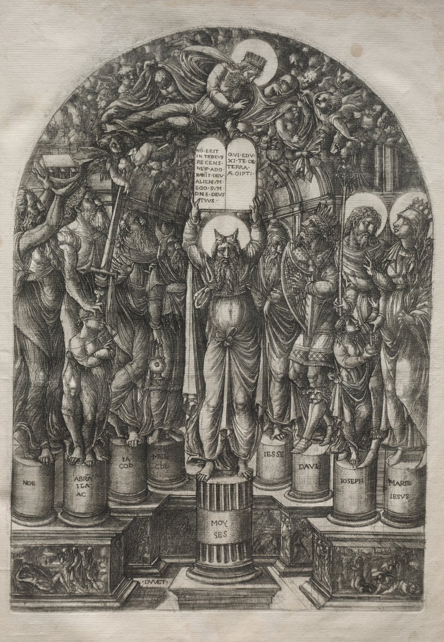 Mózes a pátriárkák által körülvéve, 1561 előtt. alkotó: Jean Duvet