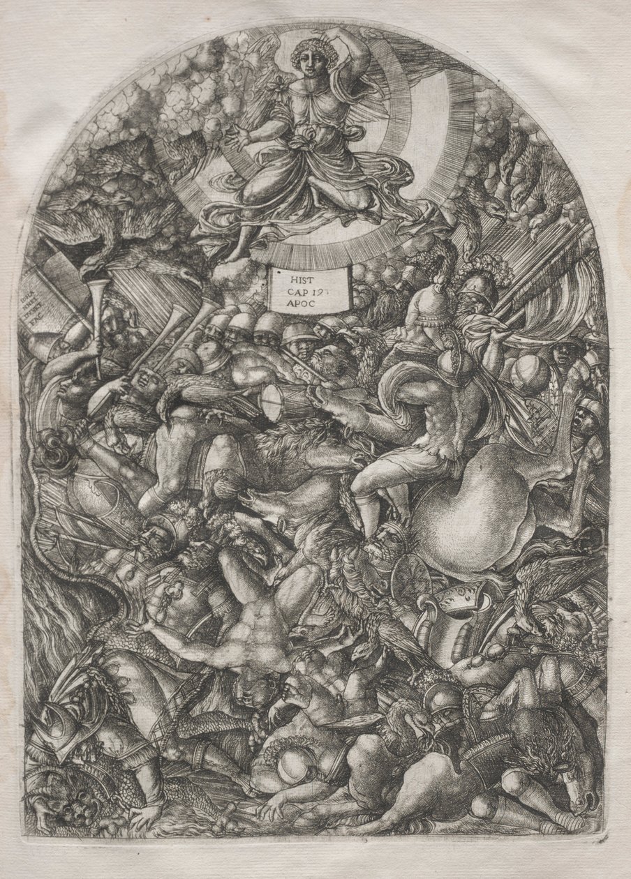 Apokalipszis: A nap angyala, aki a ragadozómadarakat hívja, 1546-1556. alkotó: Jean Duvet