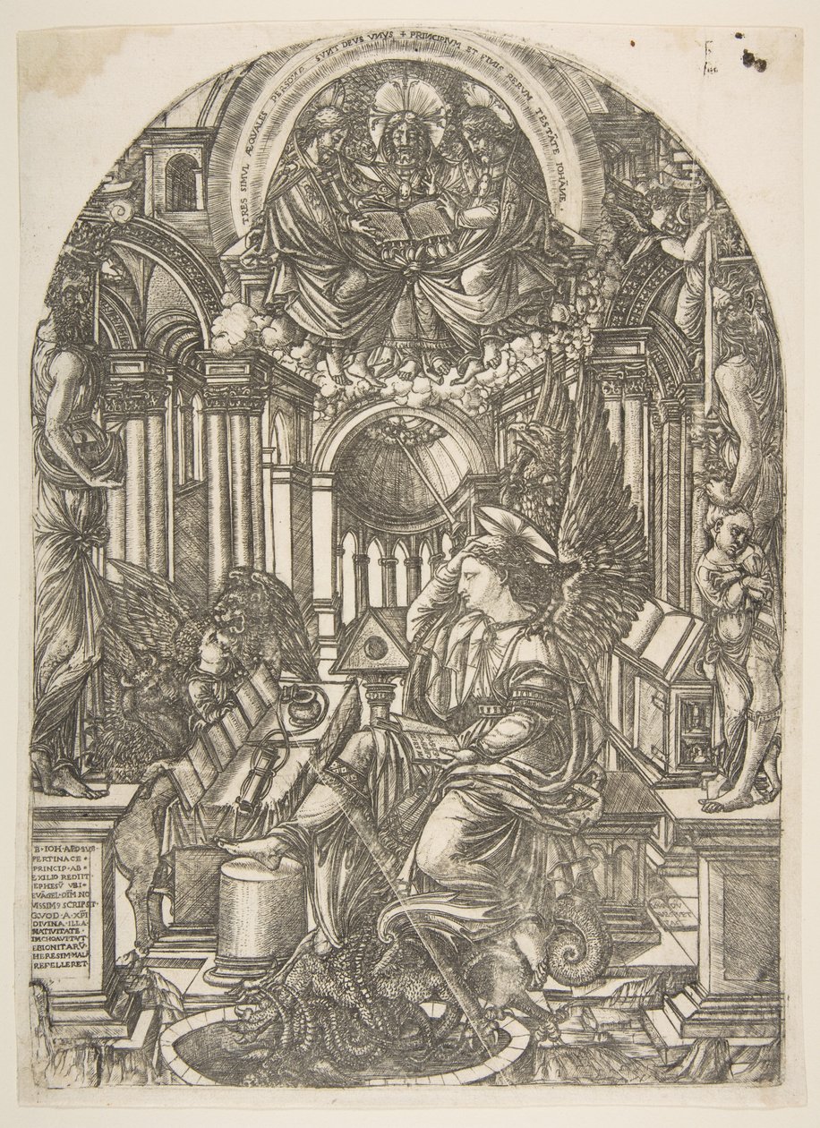 Szent János evangélista kinyilatkoztatása, az Apokalipszisből.n.d. alkotó: Jean Duvet
