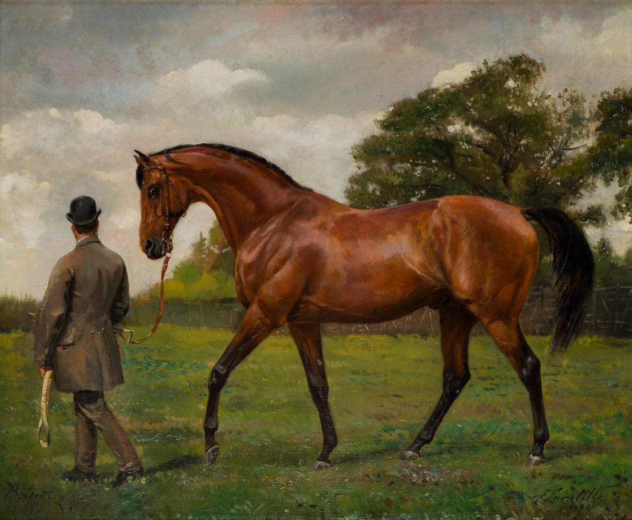 Visszavonulás: a Doncaster Kupa győztese, 1884 körül (olaj, vászon) alkotó: Jean Edouard Lacretelle