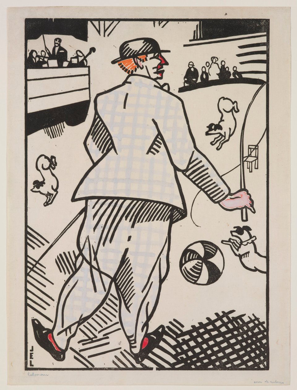 Bohóc kutyákkal (Le Clown aux Chiens) alkotó: Jean Emile Laboureur