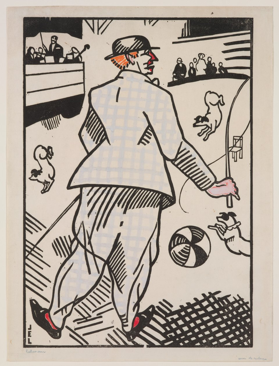 Bohóc kutyákkal (Le Clown aux Chiens) alkotó: Jean Emile Laboureur